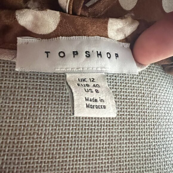 Topshop Brown Polka Dot Halter Maxi Dress - Picture 7 of 7